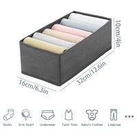 Organizador de cajones para ropa interior lavable al por mayor con tablero de PP incorporado, caja de almacenamiento de calcetines de tela de 12.6 pulgadas, contenedor plegable para dividir el armario