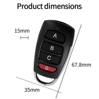 Control Remoto de Repuesto de 433.92mhz, Transmisor RF Inalámbrico, Duplicador de Código de Aprendizaje, Llavero, Abrepuertas de Garaje