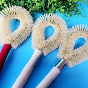 Fabricante de cepillos para ollas, venta al por mayor de cepillos de cerdas con mango de madera para limpieza de cocina, cepillo antiadherente para lavar ollas. - Product Image 4