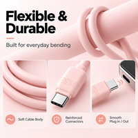 Câble de charge rapide USB-C 2-en-1 détachable 1,5 m TPE pour utilisation en voyage multi-appareils