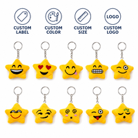 Porte-clés en peluche étoile en gros, jouet en peluche doux et émotionnel, breloque de sac étoile jaune avec expressions variées, cadeau amusant et portable
