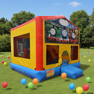 Tren de dibujos animados <span class=keywords><strong>4x4</strong></span>, casa de rebote <span class=keywords><strong>inflable</strong></span> comercial, casa <span class=keywords><strong>inflable</strong></span> para fiestas, <span class=keywords><strong>castillo</strong></span> <span class=keywords><strong>inflable</strong></span> para saltar con tobogán, <span class=keywords><strong>castillo</strong></span> hinchable - Product Image 2