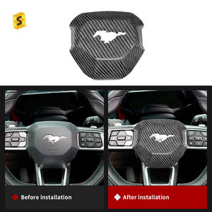 ShaSha dekorasi roda kemudi mobil serat karbon asli kering untuk Ford Mustang S650 GT 2024 Aksesori Interior - Product Image 4