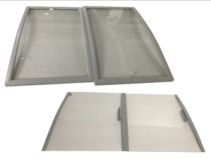 Porte coulissante en verre trempé incurvé transparent pour congélateur de magasin, armoire commerciale en îlot - Product Image 2