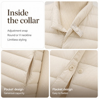 Gilet matelassé sans manches pour femme, chaud et confortable, 90% duvet, idéal pour l'automne, l'hiver, le bureau et les voyages