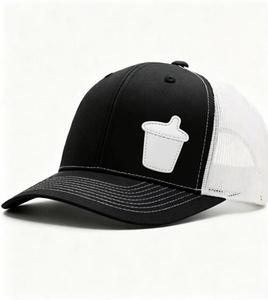 Gorra de béisbol trucker de 5 paneles con parche de cuero vintage personalizado al por mayor, ajustable con hebilla única, unisex, deportiva, 100% - Product Image 5