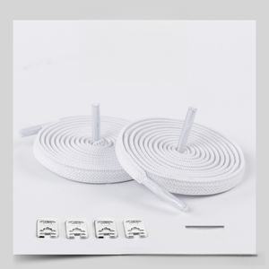 Lacets plats élastiques de haute qualité sans nœuds avec fermeture à glissière métallique, lacets extensibles faciles à utiliser pour baskets adultes et enfants - Product Image 1