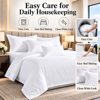 Ensemble de literie blanche pour hôtel, ensemble de linge de lit de luxe 4 pièces, housse de couette douce, drap, taies d'oreiller pour chambre d'hôtes