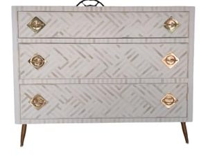 Table à tiroirs de Console de luxe en incrustation d'os faite à la main Artisan moderne Aura pour hôtel salon salle de bain rangement décoratif élégant - Product Image 6