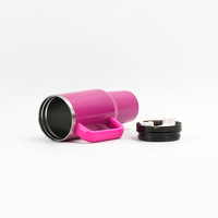 Gobelet isotherme en acier inoxydable avec poignée 40oz, tasse de voyage isolée sous vide, finition mate magenta, pour porte-gobelet de voiture, sans BPA, logo personnalisé, ODM