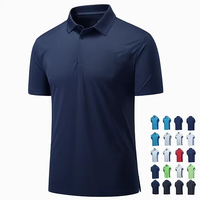 Kaos Polo Golf Polos Bordir Logo Custom Musim Panas untuk Pria, Kaos Polo Pria, Celana Pendek Pria