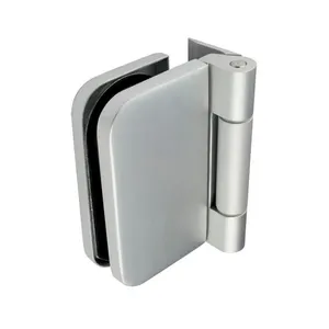Keze Germany Anodized Silver Wall to Glass Aluminum Conceal Screws Glass Hinge