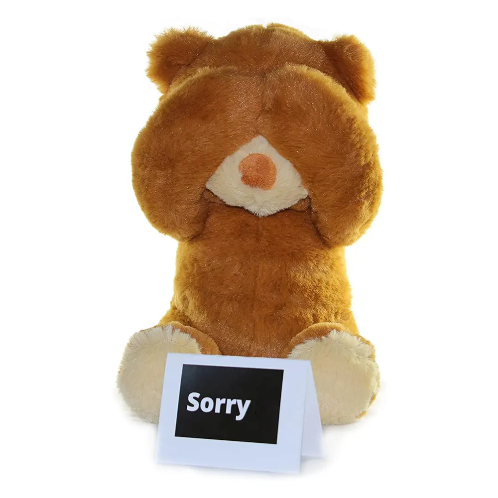 Đáng yêu PEEK một Boo Teddy Doll tha thứ cho tôi Lời Xin Lỗi Xấu Hổ facepalm Xin Lỗi gấu cho tất cả các lứa tuổi Nâu tùy chỉnh gấu bông đồ chơi sang trọng