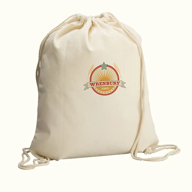 Bolsa de esporte natural para puxar cordas de algodão e toss a bolsa em torno dos ombros