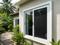 Ventanas Corredizas de Aluminio de Alta Transparencia, Estilo Moderno, Ahorro de Espacio, Marco Delgado, para Balcón de Vivienda o Villa