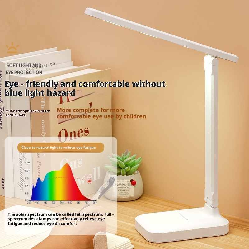 LED Table Lamp Children Students Dormitory Reading Study Eye Protection Foldable Rechargeable Plug-in Dual-use Small Night Light