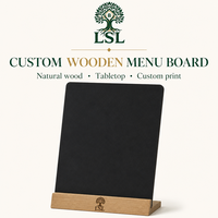Tableau noir double face en bois avec base en bois massif, taille personnalisable, multifonction, mini tableau de menu créatif pour