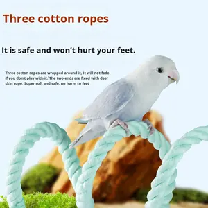Balançoire suspendue pour perroquet, jouet écologique pour oiseaux, avec <span class=keywords><strong>corde</strong></span>, échelle à mâcher, bâton en coton pour le soulagement du stress et de l'ennui, fournitures à mâcher pour animaux de compagnie - Product Image 1