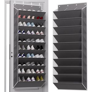 30 Pairs Over The Door <b>Shoe</b> Organizer 10 Tier Hanging Rack Deep Pocket Closet Storage Extra Large Fabric Non Woven - Product Image 1