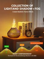 Diffuseur d'huile essentielle de flamme colorée lumière ambiante humidificateur d'aromathérapie désodorisant