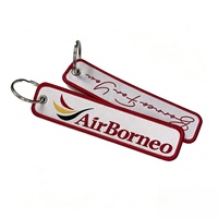 Porte-clés brodé personnalisé sur mesure, double face, avec texte brodé, en tissu, patch tissé, étiquettes pour porte-clés
