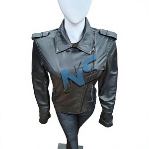 Nabtay Sports Cowhide <b>Leather</b> Vintage Breathable Lightweight <b>Winter</b> Moto <b>Jacket</b> Fringe Studs Animal Print Western Biker Style - Product Image 1