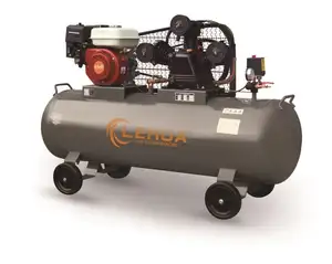 Lehua Gas 6. 5hp/Kw 65*3Mm 980r/Min 360l/Min 8bar 115psi 150l 200l Benzinemotor Riem Aandrijving Luchtcompressor