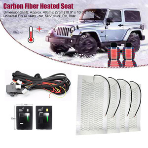 Cojín calefactor para asiento de coche, eléctrico de 12V con apagado automático, calentamiento rápido para uso en invierno, fibra de carbono, doble interruptor - Product Image 5