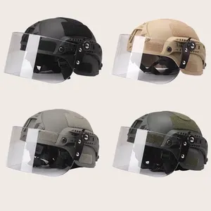 カスタマイズロゴ複数の色調整可能な頭の保護安全レスキューバイザー付き高速戦術ミッチヘルメット