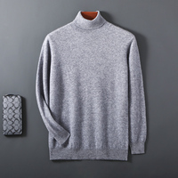 Pull en pure laine à col montant pour homme, collection automne-hiver, chemise tricotée de base, personnalisation OEM ODM, vente en gros usine