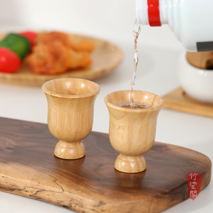 Bamboo Stemmed Wine Glass Handmade Unique Shape New Chinese Style For Wine Restaurant Use - Product Image 2