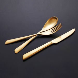 الجملة جييانغ Lazada الحرير متجمد 18/10 تايلاند الملكي الفولاذ المقاوم للصدأ أطباق ملهى ليلي مطعم ماتي طقم سكاكين ذهبية - Product Image 6