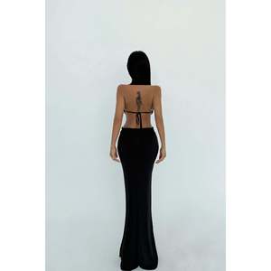 Robe de soirée noire à nouer - Product Image 1