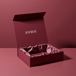 JoyBox Luxury Single Bottle Wine Champagne Foldable Magnetic <b>Glass</b> Set Custom Matt Red Factory Art Cardboard Gift Soda Tequila - Product Image 4