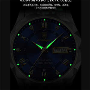 핫 세일 POEDAGAR 615 패션 간단한 남성용 시계 방수 빛나는 패션 석영 시계 스테인레스 스틸 밴드 손목 시계 - Product Image 4