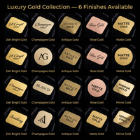 Autocollant de transfert en nickel plaqué or 24 carats personnalisé, imperméable, ultra-fin 0,35 mm, étiquette métallique pour l'image de marque des boîtes cadeaux de luxe