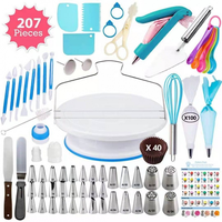 Kuchen-Drehteller Aluminium-Kuchenbackform Verschiedene Stile Nordisch 207-Teiliges Backwerkzeug Kuchen-Dekorationsdüse Antihaftbeschichtet