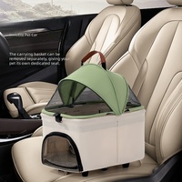 Poussette pour animaux de compagnie à double couche détachable - Légère, pliable, transporteur de voyage portable à 2 niveaux pour chats et chiens