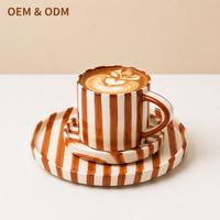 Ensemble de tasses et assiettes à café en céramique vintage créatives résistantes à la chaleur, fabriquées en Chine, pour la maison, le petit-déjeuner, le thé de l'après-midi, vente en gros