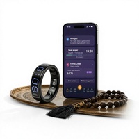 Anillo Inteligente Tasbih Zikr Steel 2026 para Musulmanes - Control por Aplicación, Pantalla OLED, Reloj Despertador, Carga Magnética, hasta 4 Días de Duración de la Batería