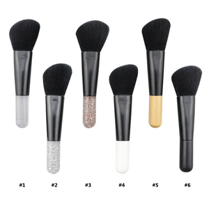 Marque privée Vegan Eco Voyage Portable Contour Angle Brosse Maquillage Petit Noir En Bois Clair Manche Unique Mini <span class=keywords><strong>Blush</strong></span> Brosse - Product Image 1