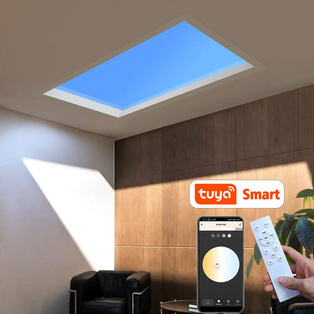 Aluminum Modern Smart Home Roof Window Lighting Fixture Blue Sky Panel Light