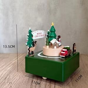Caja de música de cuerda de madera para niños siempre brillante, camión, árbol de Navidad con canción para regalos de vacaciones, venta al por mayor, cumpleaños, Navidad - Product Image 5