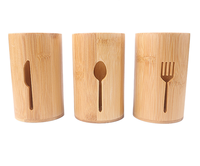 Collection de rangements de cuisine en bambou pour ensemble de couteaux et fourchettes, meubles de cuisine durables et écologiques