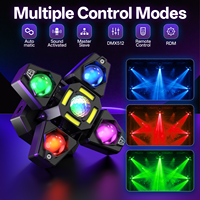 Projecteur LED mobile 70W à 4 bras, faisceau laser, stroboscope, boule magique, lampe DMX512, éclairage de scène activé par le son pour bar, karaoké, fête, discothèque