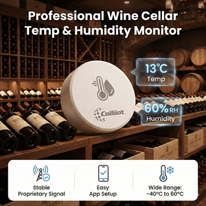 Detector de Temperatura y Humedad Inteligente para Bodega con Wifi de Largo Alcance, Control por Aplicación, Higrómetro, Termómetro, FCC ID - Product Image 1