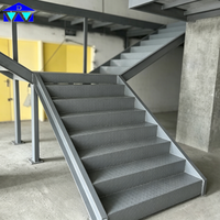 Escalier en acier préfabriqué moderne, durable et de haute qualité, pour atelier, différents styles, bâtiments en structure acier