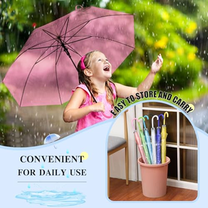Parapluie droit transparent en PVC coloré 8K avec logo personnalisé, parapluies pour enfants, parapluies pour cadeaux d'entreprise, pour la promotion - Product Image 4