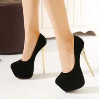Chaussures à plateforme en velours pour femmes, escarpins à talons aiguilles de grande taille 16 CM, chaussures à talons hauts Sexy pour dames