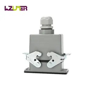 Wzumer Hij Serie 4 Pins Top Entry Dubbele Gesp Zware Connector Met Plastic Nylon Kabel Klier